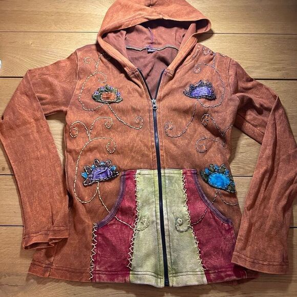 KPC Nepal colorful patchwork jacket hoodie large - Picture 1 of 12